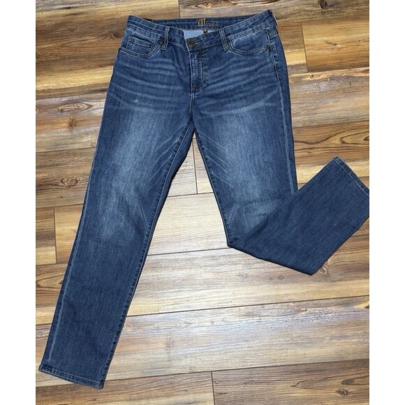 Kut from the Kloth Blue Denim Straight Leg Jeans Womens Mid-Rise Casual Size 6 - Picture 1 of 7